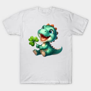 Clover Dino St Patricks Day T-Shirt